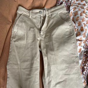 Everlane straight leg crop in bone - size 4 NWOT